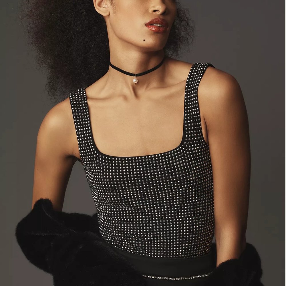 Good American Black and White Bodysuit